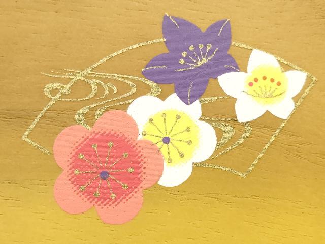 平和屋着物●和装小物 ぽっくり下駄 こっぽり・おこぼ下駄 桐下駄 刺繍 花柄 梅桔梗 金銀糸 箱付き 逸品 未使用 AABF4049ay