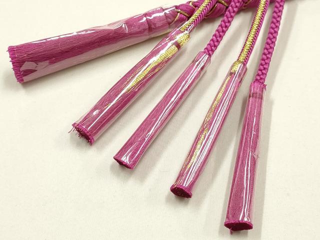 平和屋着物●和装小物 振袖用帯締め 装飾 つまみ細工 パール ラインストーン 金糸 切り房 逸品 未使用 AABF4063ay