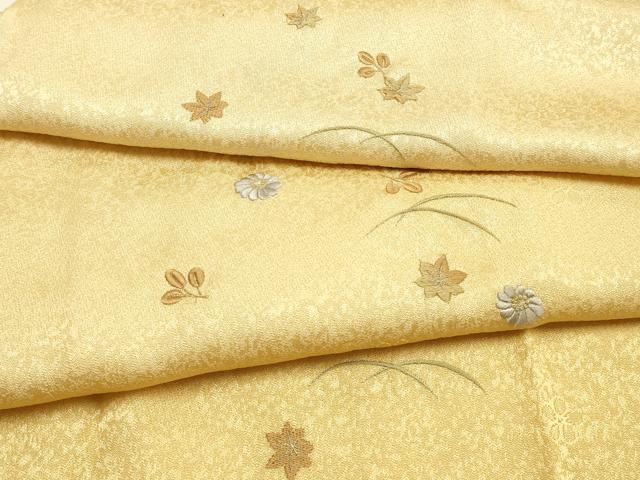 平和屋本店●和装小物 帯締め・帯揚げセット 刺繍 高麗組 暈し 金糸 逸品 未使用 AABF4194ay