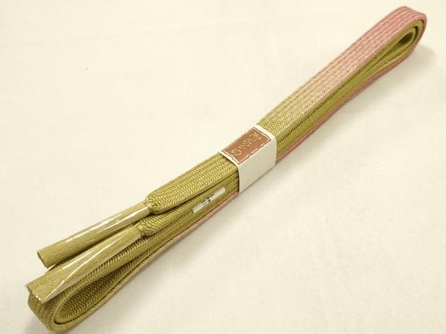 平和屋着物●和装小物 帯締め・帯揚げセット 高麗組 雪輪花文 暈し染め 金糸 金彩 逸品 未使用 AABF4195ay
