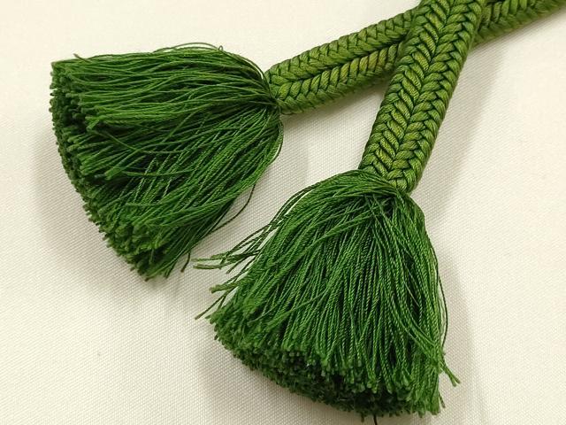 平和屋着物●極上 有職組紐道明 帯締め 冠組 苔色 宮内庁御用 国立博物館御用 東京芸術大学御用 逸品 AABF4200ay