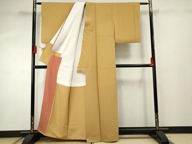 平和屋着物●上質な色無地 鉛色 正絹 逸品 AABF4203cs