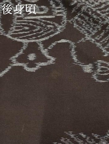 平和屋着物●弓浜絣 単衣 花鼓文 綿 逸品 AABF4215cs