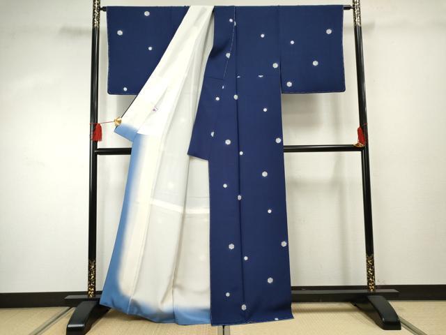 平和屋着物●上質な小紋 雪輪文 正絹 逸品 未使用 AABF4221cs