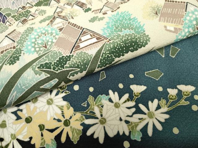 平和屋着物●本加賀友禅作家 横山秀一 黒留袖 遠山風景文 白川郷 正絹 逸品 AABF4226cs