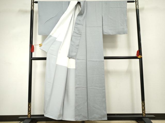 平和屋着物●京加賀友禅 百貫達雄 色無地 紋意匠 秘色色 正絹 逸品 AABF4229cs