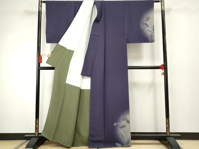 平和屋着物●世界的人形師 辻村寿三郎 ジュサブロー 訪問着 枝花文 暈し染め 正絹 逸品 AABF4237cs