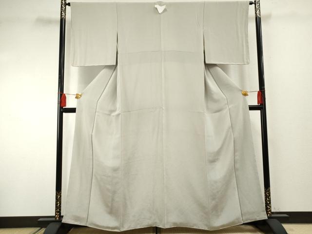 平和屋着物●上質な色無地 暁鼠色 鬼しぼ縮緬 正絹 逸品 AABF4251cs