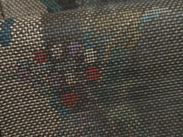 平和屋着物●本場大島紬 純泥染め カタス7マルキ 枝葉間道 久野織物謹製 証紙付き 正絹 逸品 未使用 AABF4252cs