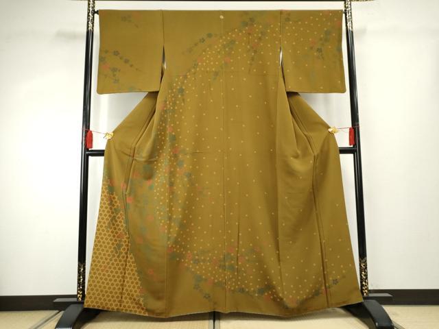 平和屋着物●訪問着 枝花文 正絹 逸品 AABF4254cs