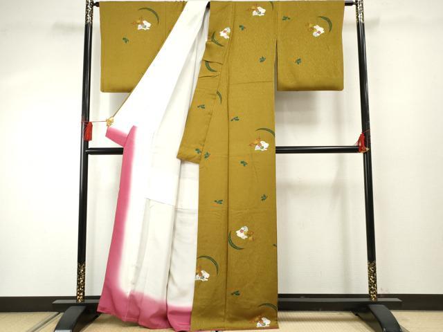 平和屋着物●上質な小紋 兎 うさぎ 成り物 正絹 逸品 AABF4274cs