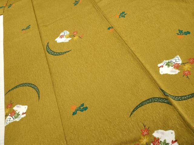 平和屋着物●上質な小紋 兎 うさぎ 成り物 正絹 逸品 AABF4274cs