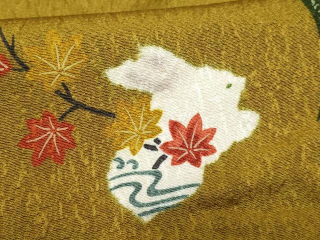 平和屋着物●上質な小紋 兎 うさぎ 成り物 正絹 逸品 AABF4274cs