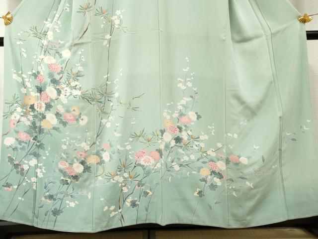 平和屋着物●訪問着 友禅 作家物 枝花文 暈し染め 正絹 逸品 未使用 AABF4280cs