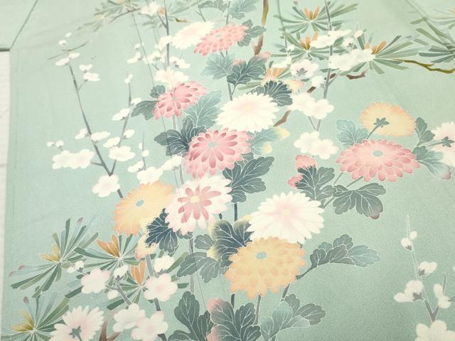 平和屋着物●訪問着 友禅 作家物 枝花文 暈し染め 正絹 逸品 未使用 AABF4280cs