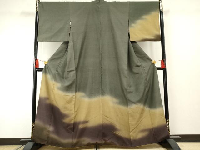 平和屋着物●訪問着 紬地 霞文 正絹 逸品 AABF4297cs