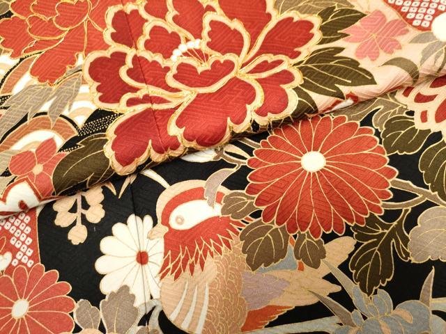 平和屋着物●豪華振袖 駒刺繍 鴛鴦吉祥花文 暈し染め 金彩 正絹 逸品 AABF4311cs