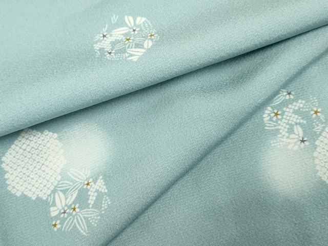 平和屋着物●上質な小紋 ほたる暈し 雪輪花丸文 やまと誂製 正絹 逸品 未使用 AABF4314cs