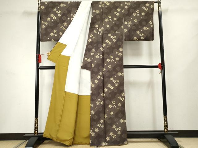 平和屋着物●上質な小紋 舞桜 正絹 逸品 AABF4318cs