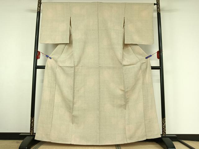 平和屋着物▽本塩沢 単衣 蚊絣 正絹 逸品 AABF4323jh