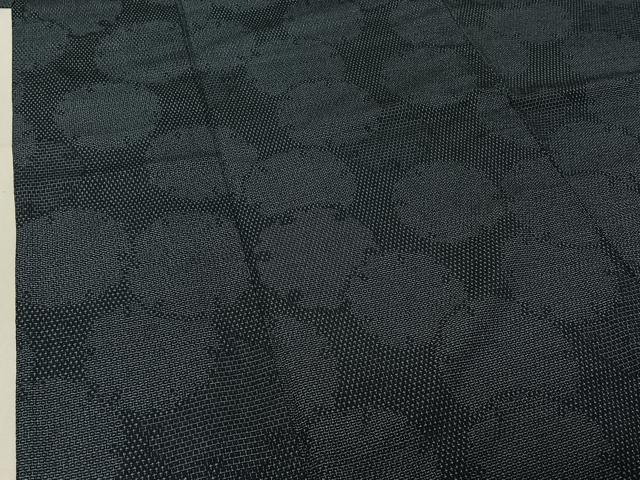 平和屋着物▽本塩沢 単衣 110亀甲 雪輪文 証紙付き 正絹 逸品 AABF4330jh