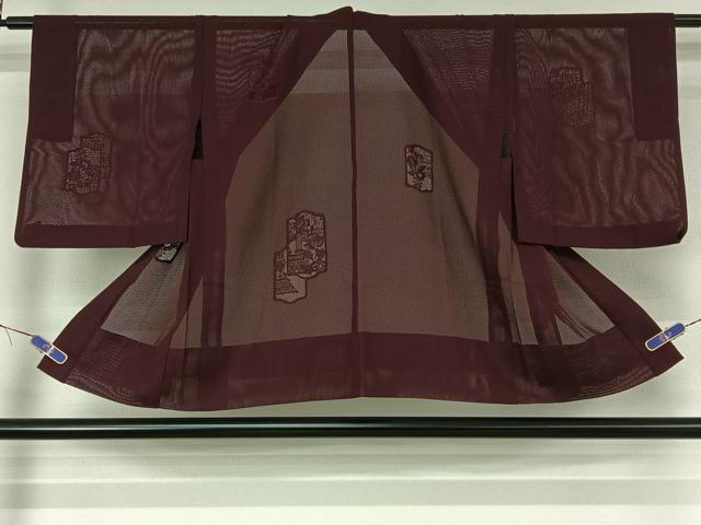 平和屋着物▽羽織 スリーシーズン 春夏秋 塵除け 草花文 正絹 逸品 AABF4331jh