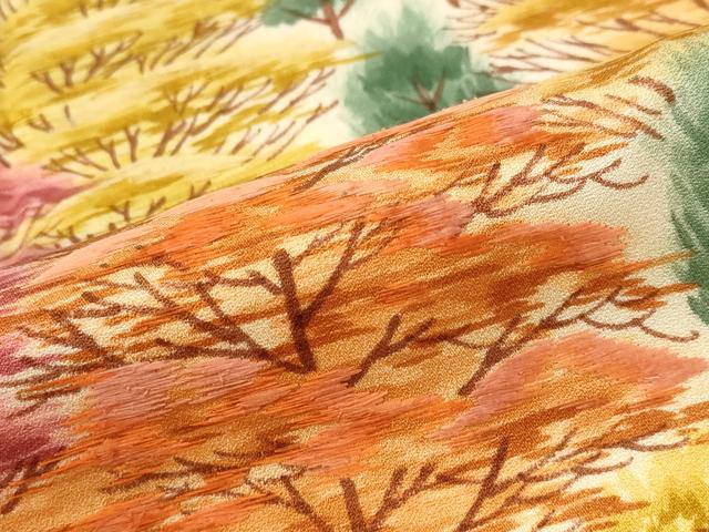 平和屋着物■訪問着 刺繍 樹林文 正絹 逸品 AABF4380st