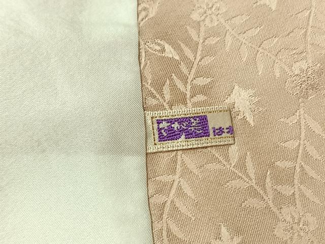 平和屋着物▽上質な色無地 単衣 立涌花地紋 桜鼠色 さが美扱い 正絹 逸品 AABF4406jh