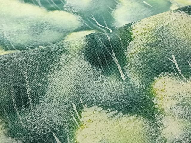 平和屋着物▽訪問着 単衣 手描き 樹林文 暈し染め 正絹 逸品 AABF4408jh