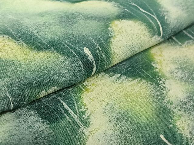 平和屋着物▽訪問着 単衣 手描き 樹林文 暈し染め 正絹 逸品 AABF4408jh
