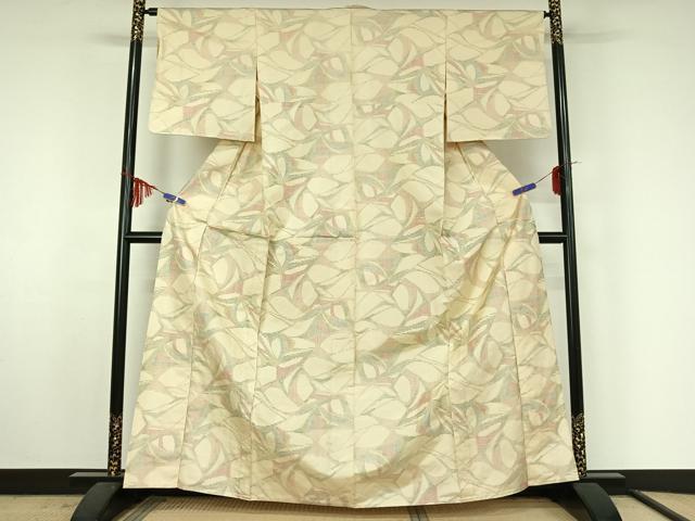 平和屋着物▽本場大島紬 単衣 幾何学文様 正絹 逸品 AABF4410jh