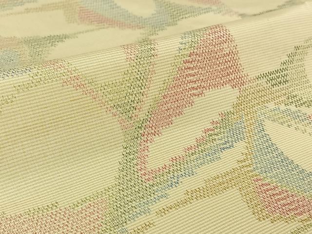 平和屋着物▽本場大島紬 単衣 幾何学文様 正絹 逸品 AABF4410jh
