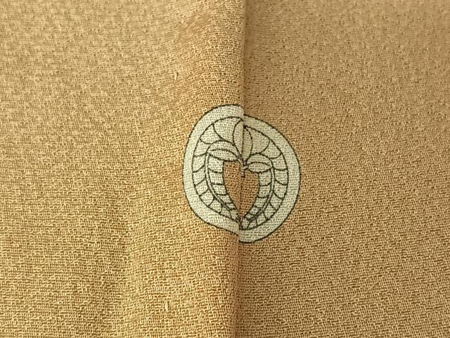 平和屋着物▽上質な色無地 単衣 丁子色 正絹 逸品 AABF4416jh