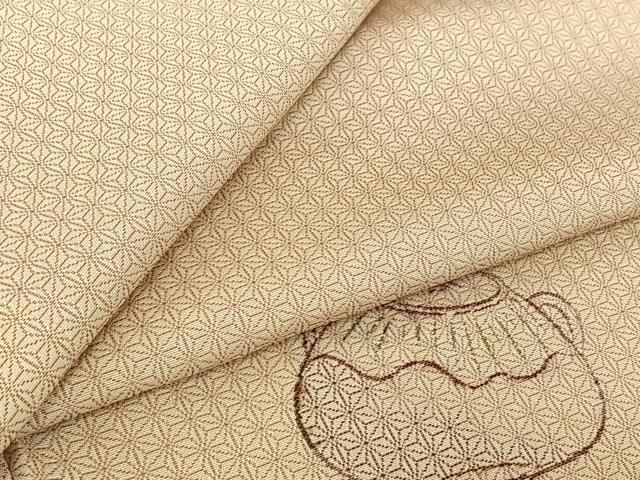 平和屋着物▽上質な小紋 単衣 茶道具 正絹 逸品 AABF4419jh