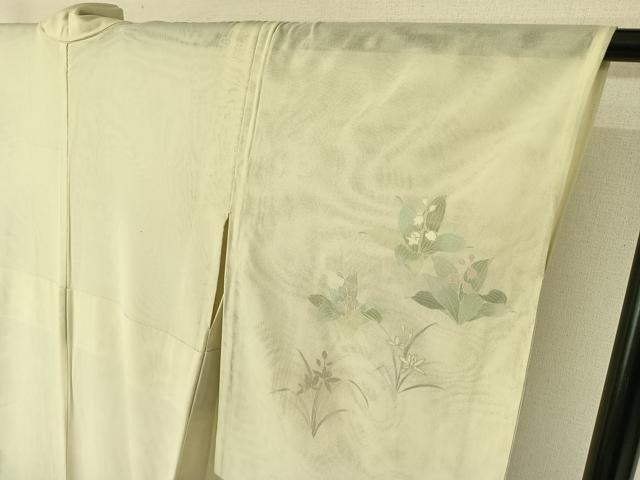 平和屋着物▽訪問着 無双 紗袷 紗×紗 草花文 金彩 正絹 逸品 AABF4426jh