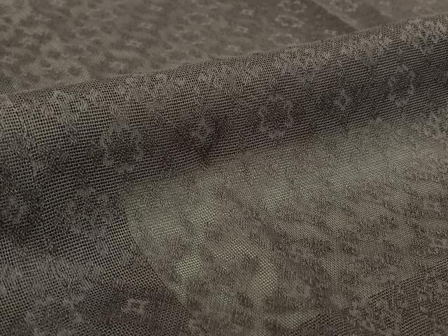 平和屋着物▽道中着 スリーシーズン 春夏秋 塵除け 花菱地紋 褐色 正絹 逸品 AABF4439jh