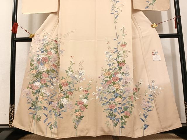 平和屋着物●訪問着 友禅 作家物 枝花文 暈し染め 正絹 逸品 未使用 AABF4443ph