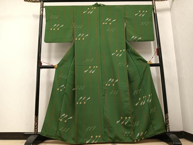 平和屋着物●上質な小紋 成り物 かぶ いんげん 正絹 逸品 AABF4468ph