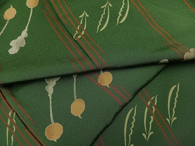 平和屋着物●上質な小紋 成り物 かぶ いんげん 正絹 逸品 AABF4468ph