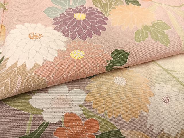 平和屋着物●訪問着 草花文 暈し染め 金彩 正絹 逸品 AABF4472ph