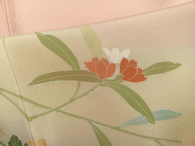 平和屋着物●訪問着 草花文 暈し染め 金彩 正絹 逸品 AABF4472ph