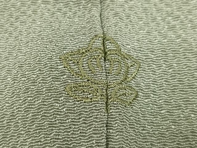 平和屋着物●訪問着 竹屋町刺繍 舞葉文 金糸 鬼しぼ縮緬 正絹 逸品 AABF4483ph