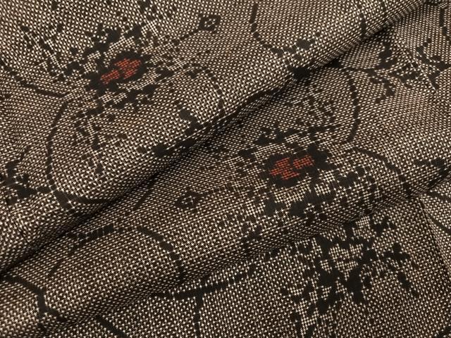 平和屋着物●本場大島紬 一元7マルキ 更紗花文 正絹 逸品 未使用 AABF4508ph