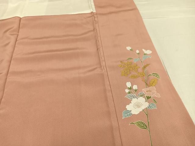 平和屋着物●訪問着 枝花文 暈し染め 金彩 三越扱い 正絹 逸品 未使用 AABF4511ph