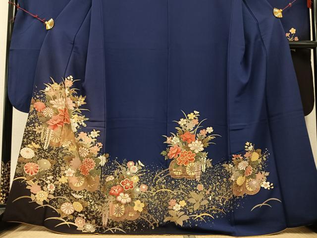 平和屋着物●豪華振袖 花車文 暈し染め 金彩 正絹 逸品 AABF4513ph