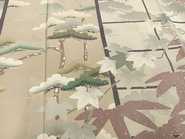 平和屋着物●倉染匠 猟彩友禅作家 倉翔篁 訪問着 草木文 正絹 逸品 AABF4514ph
