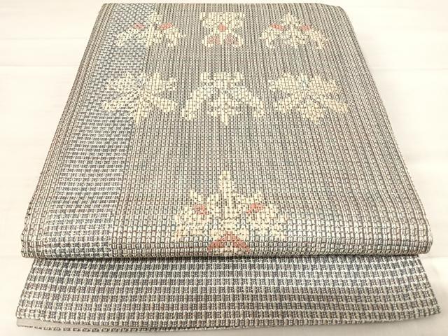 平和屋着物◎全通柄袋帯 抽象花文 金糸 正絹 逸品 AABF4577yx