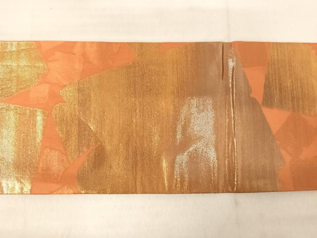 平和屋着物◎九寸名古屋帯 破れ色紙文 金糸 正絹 逸品 AABF4587yx