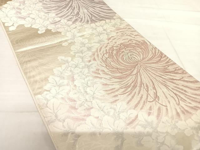 平和屋着物◎六通柄袋帯 唐織 乱菊 銀糸 正絹 逸品 AABF4631yx