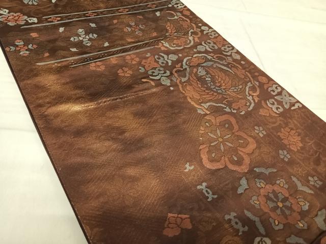 平和屋着物◎六通柄袋帯 鳳凰花文 正絹 逸品 AABF4729yx